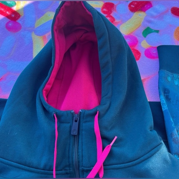 Volcom Hoodie with Pink and Green Accents - Picture 2 of 14
